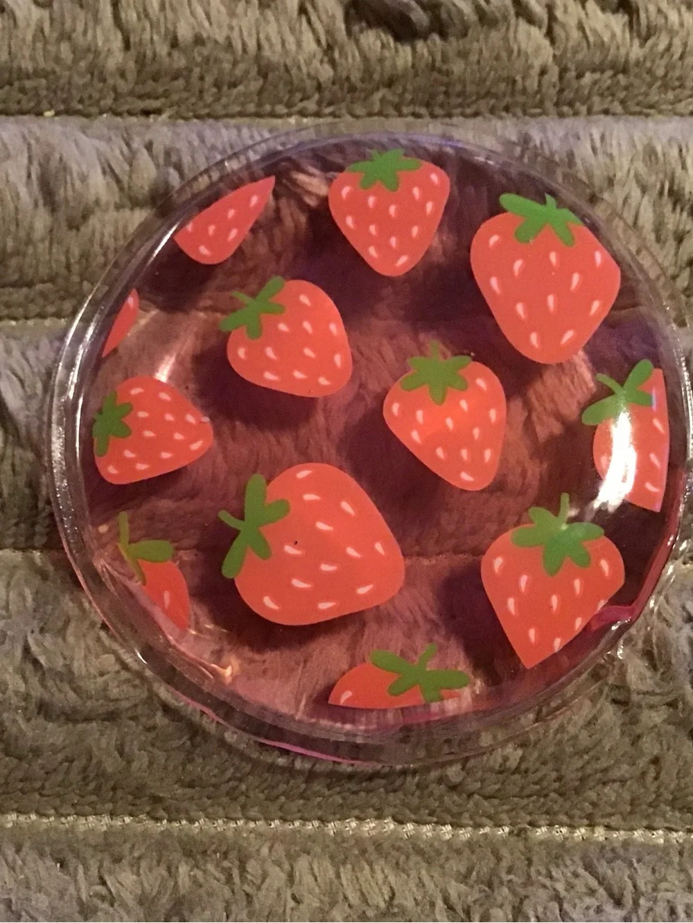 Clear Strawberry Print freezable gel eye masks